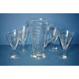 Webb & Corbett crystal jug & 4 glasses