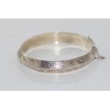 Siam silver engraved hinged bangle