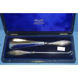 George V sterling silver boxed shoehorn set