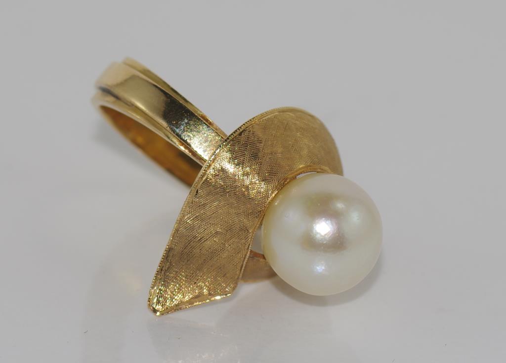 18ct yellow gold & south sea island pearl ring - Image 2 of 4