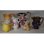 Six various porcelain jugs