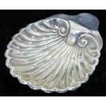 Sterling silver shell form tri-footed dish