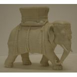 Antique Royal Worcester parian elephant form vase