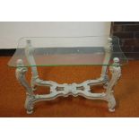 Glass top coffee table