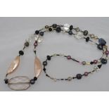 Crystal/pearl and assorted bead necklace