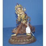 Tibetan brass deity figure