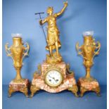 Antique French Japy Freres clock garniture