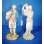 Pair Victorian Royal Worcester figures