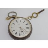 Silver JW Benson open face pocket watch