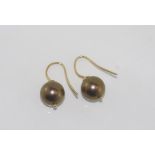 Bronze pearls on gold shepherd hooks