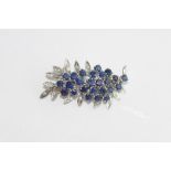 Good 18ct white gold, sapphire and diamond brooch