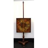 Antique rosewood embroidered pole stand