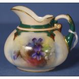Antique James Hadley Worcester violet jug
