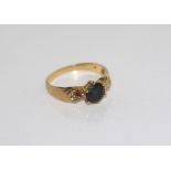 9ct yellow gold, stone set ring