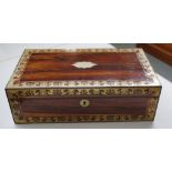 Large Regency brass inlaid gentleman's box