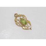 Delicate art nouveau 15ct gold pendant