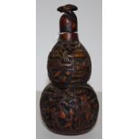 Chinese carved gourd shaped bottle