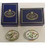 Two boxed Halcyon Days enamel boxes