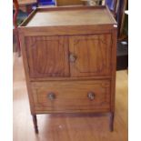 Regency mahogany tray top bedside cabinet