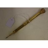 Victorian large gold plated pencil & pen