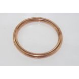 Vintage 9ct rose gold, silver lined bangle