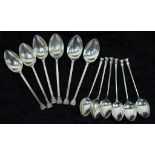 Two sets of six Sterling silver tea/coffee spoons