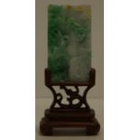 Chinese carved jade miniature screen