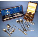 Victorian silver plated case fish serving set