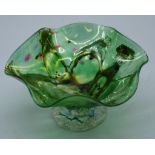 Australian Mark Galton art glass footed bowl