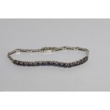 Silver and sapphire bracelet