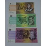 Three Australian decimal paper notes