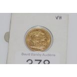 Australian mint gold sovereign 1892 (Melbourne)