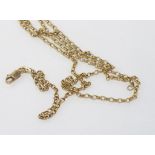 9ct yellow gold belcher link necklace
