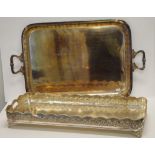 Two various vintage silver plated trays