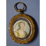 Antique hand painted portrait miniature