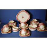 Twenty nine piece Royal Doulton "Raby rose" teaset