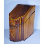 George III inlaid mahogany cutlery box