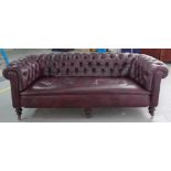 Antique leather Chesterfield lounge