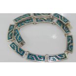 Mexican Taxco silver necklace with turquoise