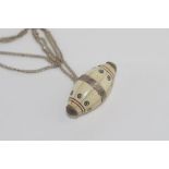 Vintage silver and ivory pendant