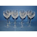 Eight Waterford Colleen hock glasses