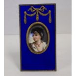 Continental sterling silver & enamel picture frame