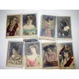 Quantity of vintage embossed portrait postcards