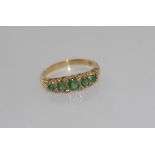 9ct yellow gold, emerald and diamond ring