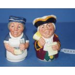 Two various Doultonville character jugs