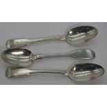 Three sterling silver table / soup spoons