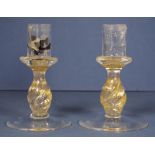 Pair of Persepolis Murano candlesticks