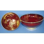 Two various Carlton Ware rouge serving bowls