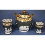 Three matching Spode pot pouri vases