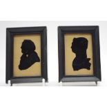 Pair of portrait miniature silhouettes